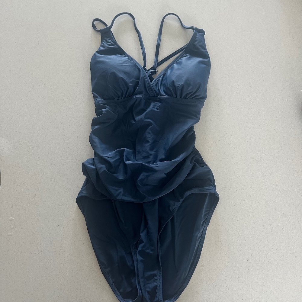 LAPHEE ROSE One-Piece Swimsuit - Deep Blue, Size L (NWT)
